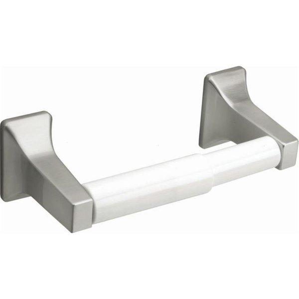 Daphnes Dinnette Corona Collection Surface Paper Holder with White Roller, Satin Nickel DA1647331